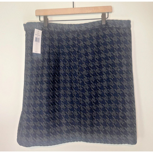 Tommy Hilfiger Navy Blue/Gray Houndstooth Wool Blend Skirt SZ 16 NWT - Picture 6 of 7